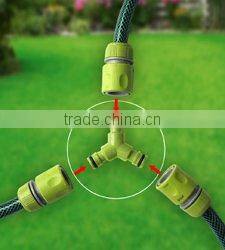 Y shape snap in garden hose connector