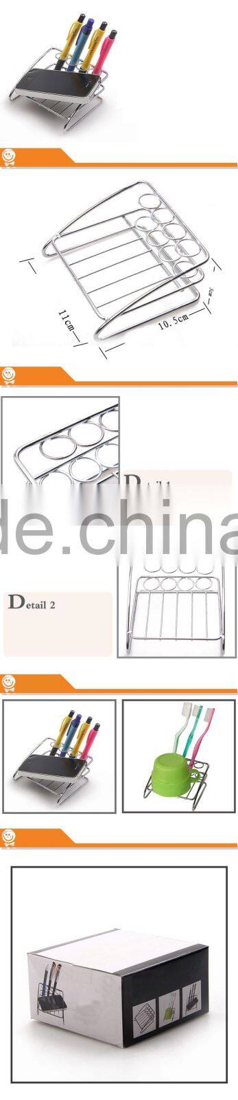 multifunctional iron storage rack shelf plated metal toothbruth pen storage rack holder