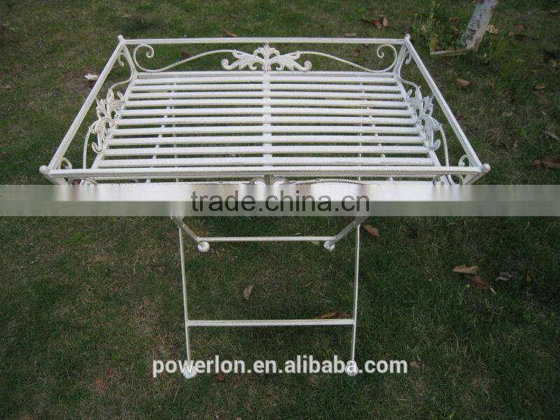 Royal Antique Wrought Irons Folding Metal Decorative Outdoor Tray Table