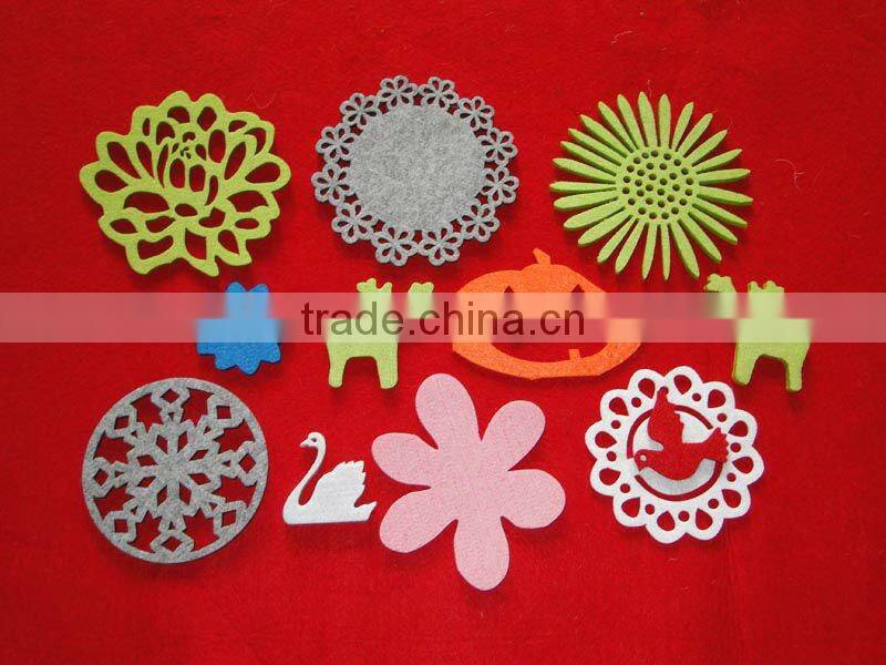 Various felt coaster and placemat