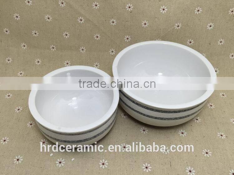 Stocked Personalized high quality ceramic soup bowl with two size