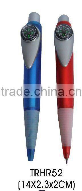 Plastic ball pen with compass