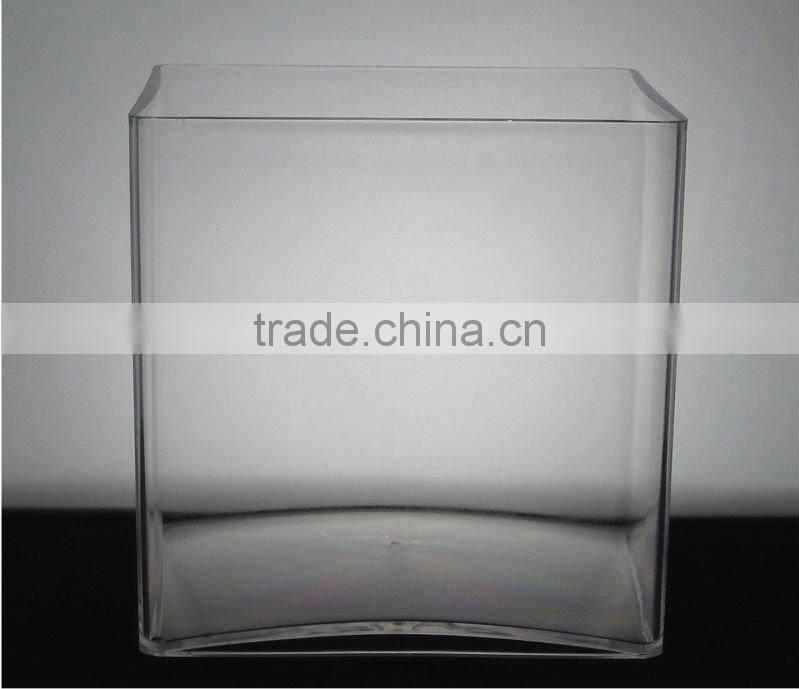 Clear cube vase/plastic flower vase wholesale