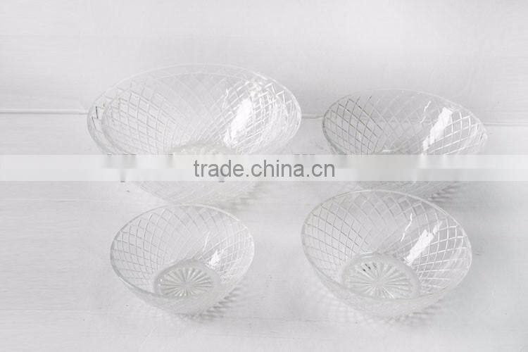 different sizes fruit salad mixing glass bowl for kitchen