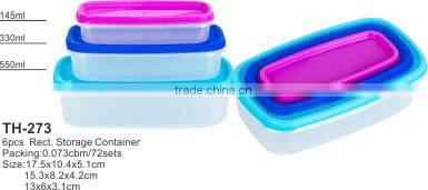 2pcs rect plastic storage box food container