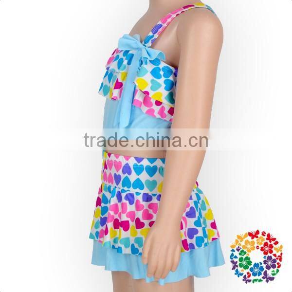 Baby 2 Piece Swimsuit Rainbow Heart Girls Bathing Suit