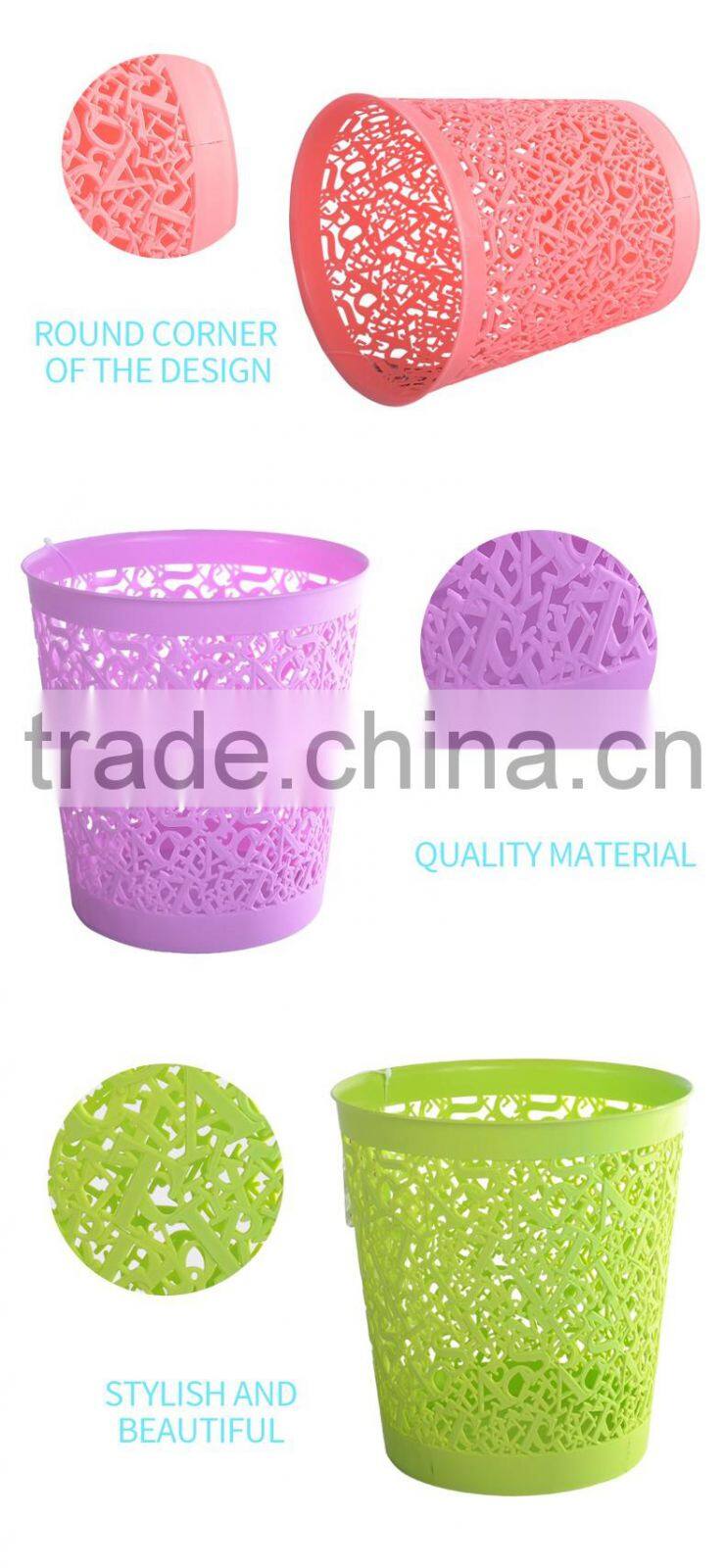 Plastic hollow trash can/PP waste bin for home garbage crate