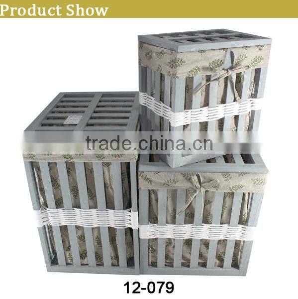 cheap wooden storage basket bin box
