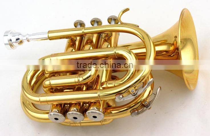 Chinese cheap gold pocket trumpet