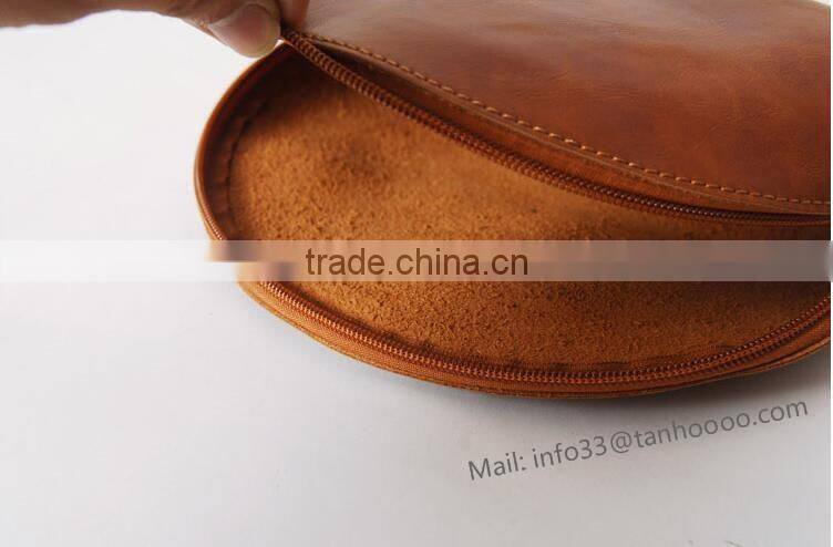 Brown cosmetic bag custom cosmetic bag make up bag Brass zipper four size available