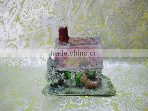 Vintage Putz House for Christmas Village with Scotty Dog