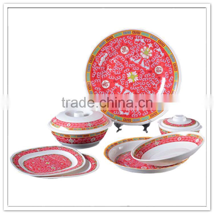 X'mas home trends dinnerware, wholesale Christmas printed plastic modern tableware