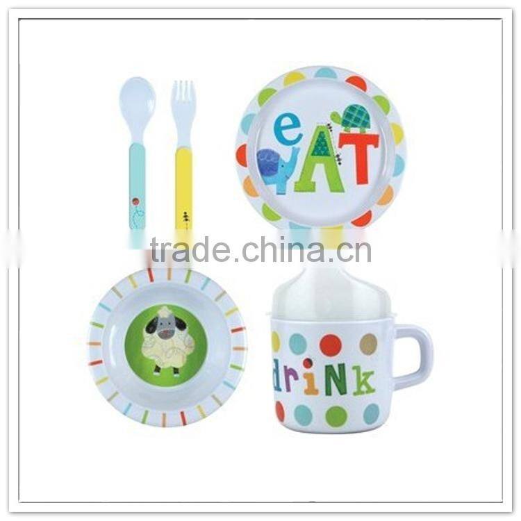 5pcs Funny alphabet design melamine kids party creative tableware