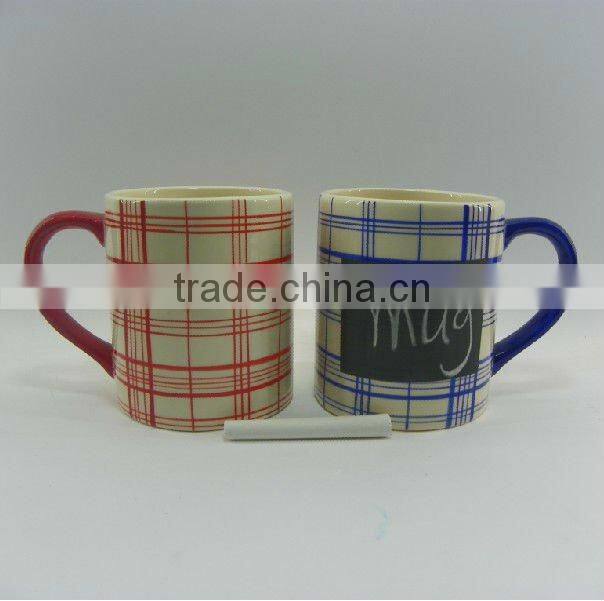 matte ceramic chalk mug with blackboard design