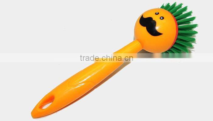 fashion plastic handle style household cleaning dish brush for kitchen
