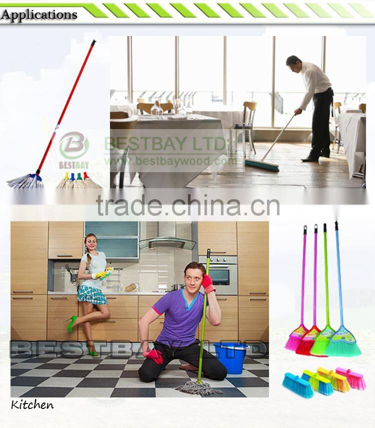 factory direct wholesale pvc coated wooden broom handle/mop stick/broom stick