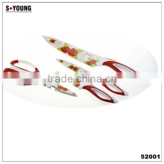 52001 4 pcs non-stick knife with abs handle