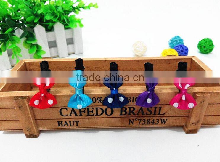Factory wholesale fashion ribbon bow kids hair clip lovely baby hair clips