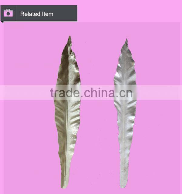 Artificial leaves for decoration sliver golden glitter leaves wedding decoration