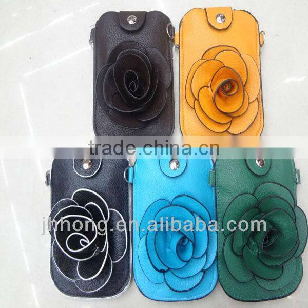PU camellia phone package for iphone/coin purse
