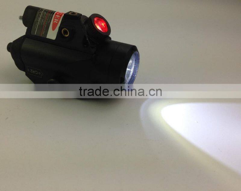 Erains TAC Optics Tactical Compact Pistol Weapon 225 Lumens Q5 LED Flashlight with 45 Degree 25 Lumens Red LED Light /Torch