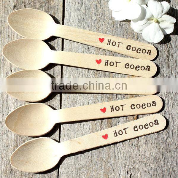 Cheap Disposable Custom Printed Wooden Spoon