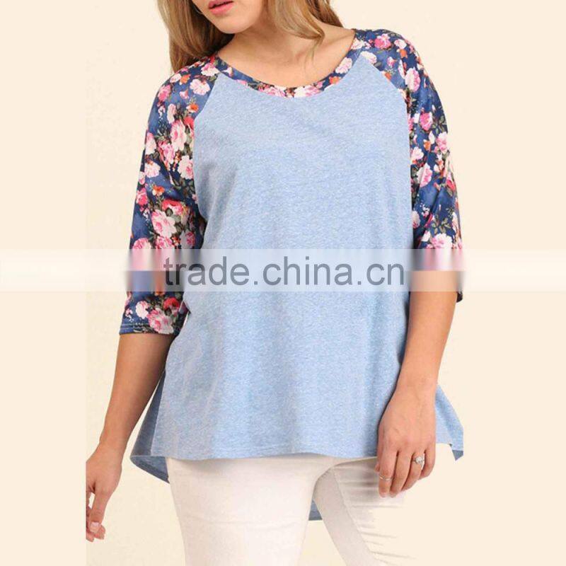 women wear long sleeves Scoop Neck asymmetrical hem TRAPEZE TUNIC TOP For Spring