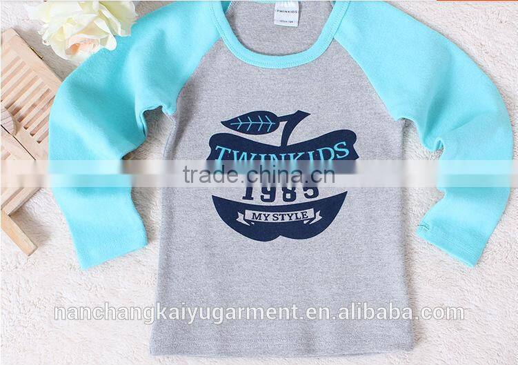 Wholesale boy kids long sleeves 100% cotton t-shirt