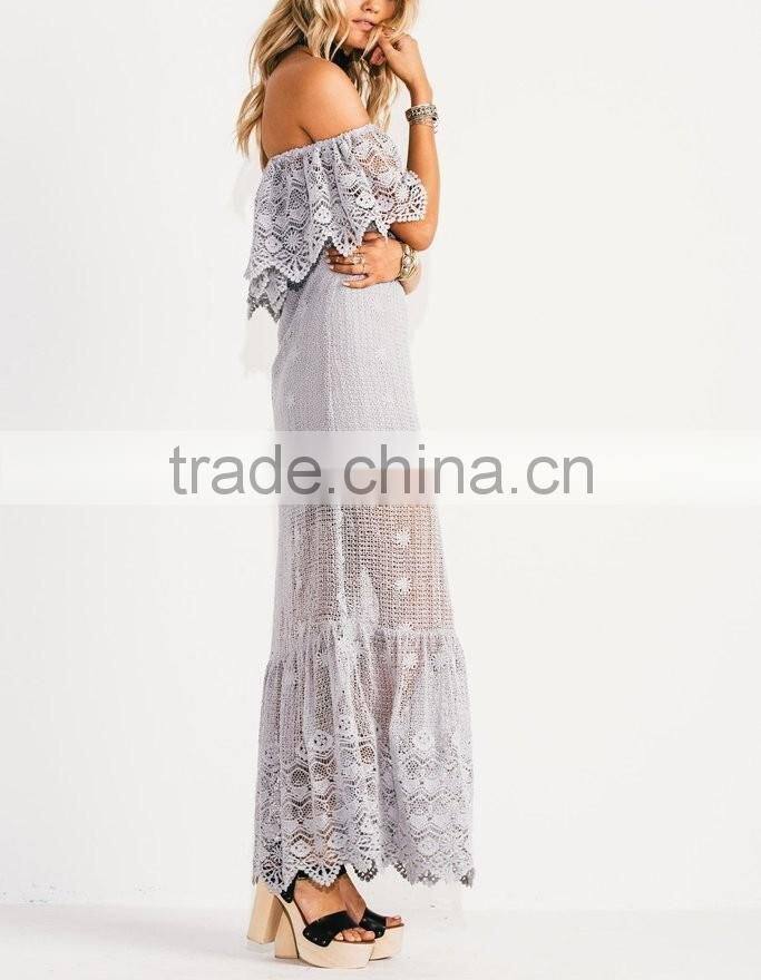 Romantic Off The Shoulder Lace Weddings Bridesmaid Dresses Sexy Nighty Maxi Long Ladies Party Dress 2016 HSD5658