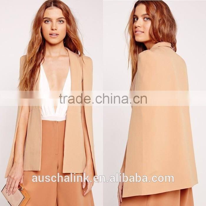 women chic nude cape blazer fashion deisgn cheap price
