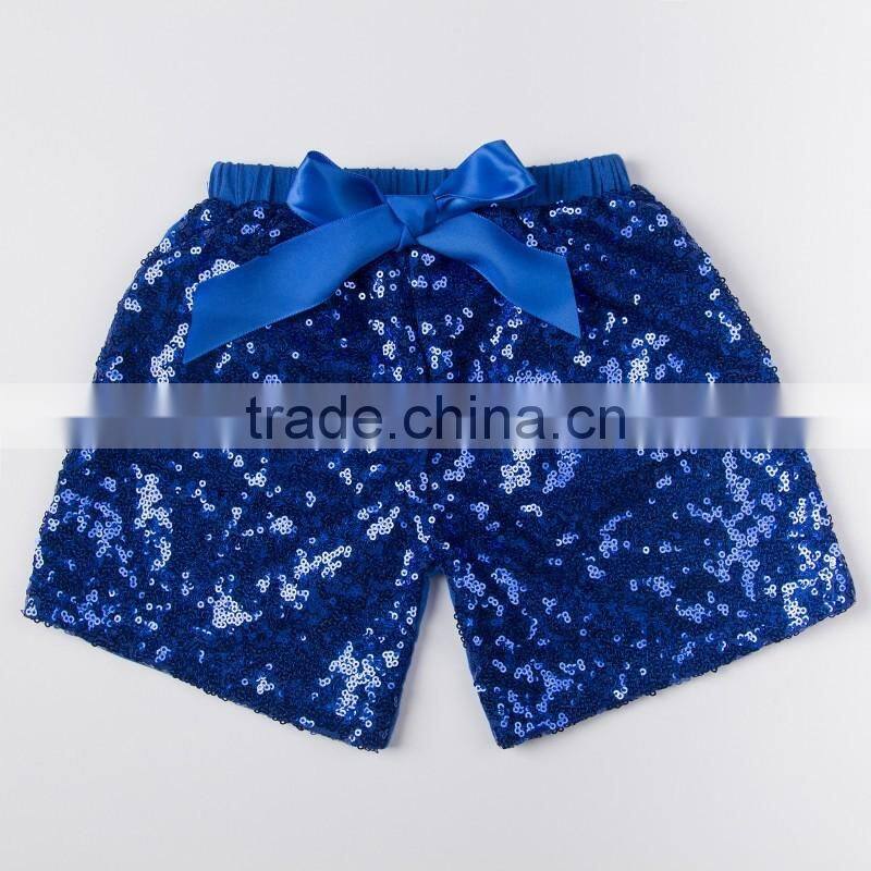 Wholesale Plain Baby Clothing Summer Girls Hot Shorts Elastic Waist Baby Sequin Shorts