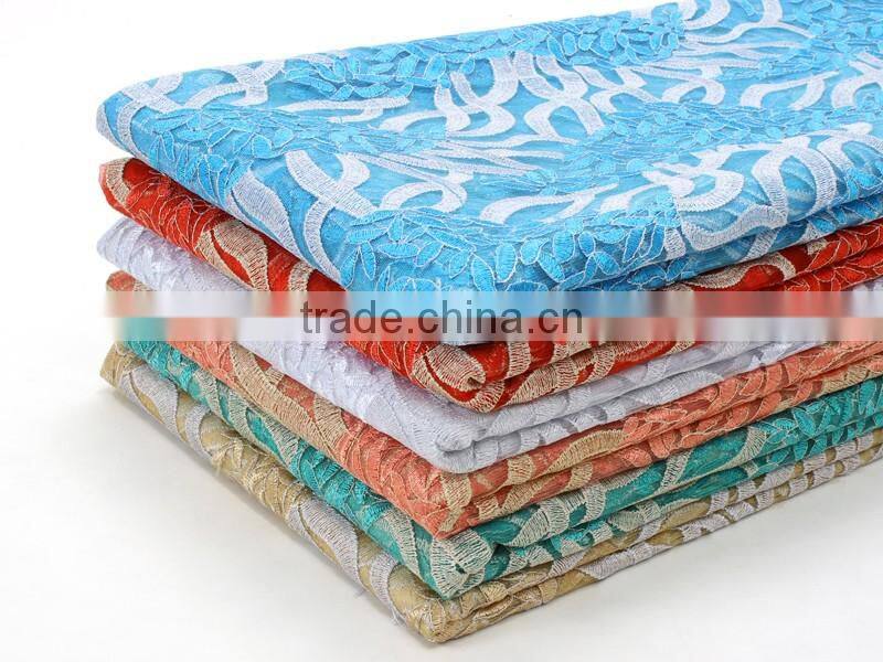 Nigeria Design Wedding Dress Tulle Lace Fabric FL0171