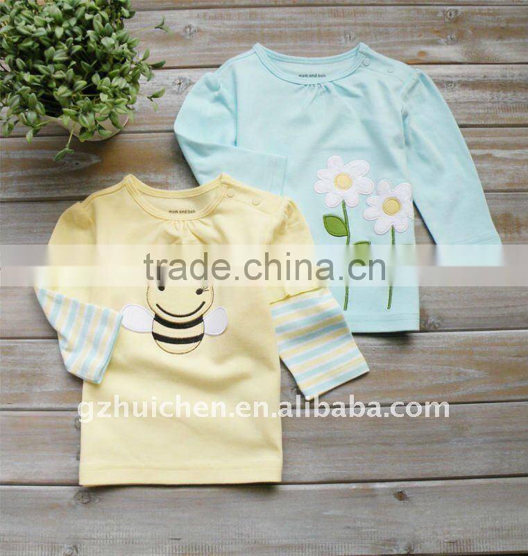 mom and bab 2012 100% cotton baby clothing,baby tshirt long ,china import clothes