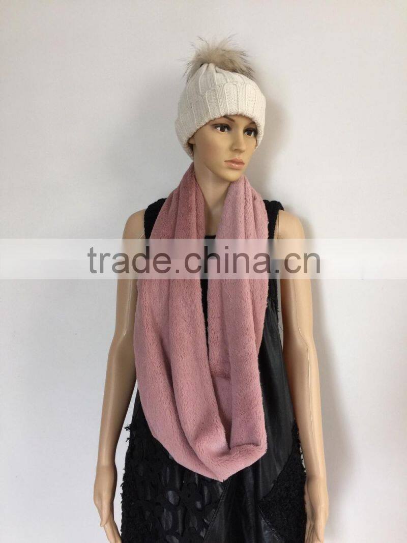 Black fashion young neck PV fleece tube scarf factory