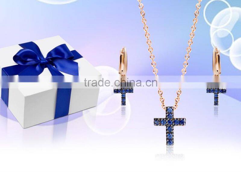 Gold Plated Cross Pendant Set