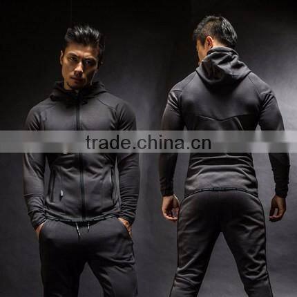2017 wholesale sports shirt custom autumn and winter absorbent heavyweigh breathable dry zipper long sleeved sweatshir suit men