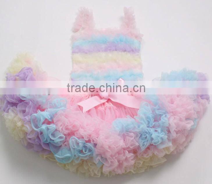 2014High Quality royal blue petti dress pettiskirts set tutu dress Girls Birthday party baby Petti skirt princess Chiffon dress