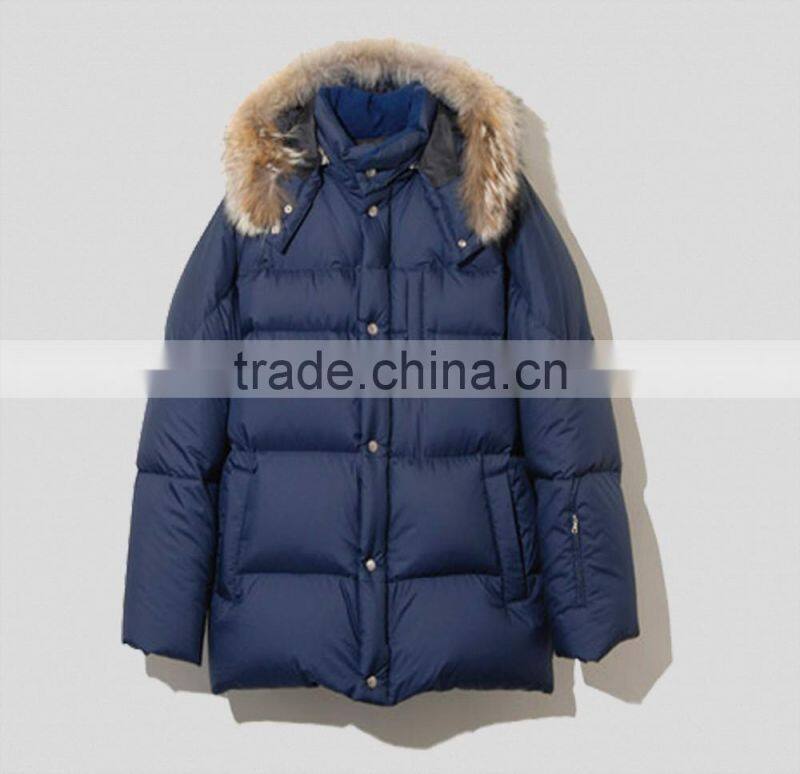Women's down filled jackets detachable hood with fur