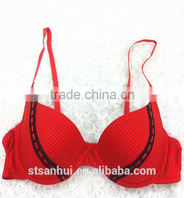 Ladies fashion design sexy red padded bra girls underwear bra new design