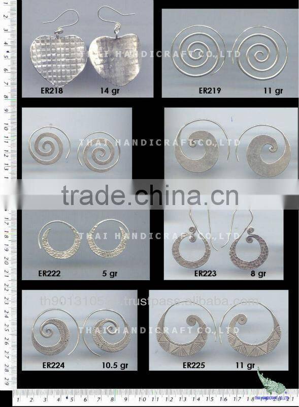 Thai Karen Silver Earring Jewelry 925 Sterling Silver