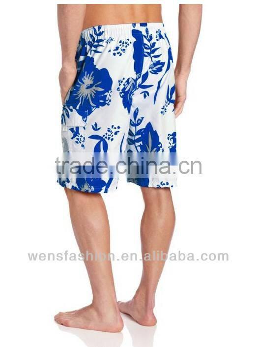 Men's Woven Metallic Flower Swimming Short Pants