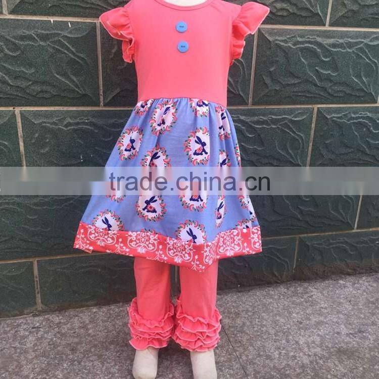 2017 Wholesale latest designs easter rabbit pattern children girl skirt