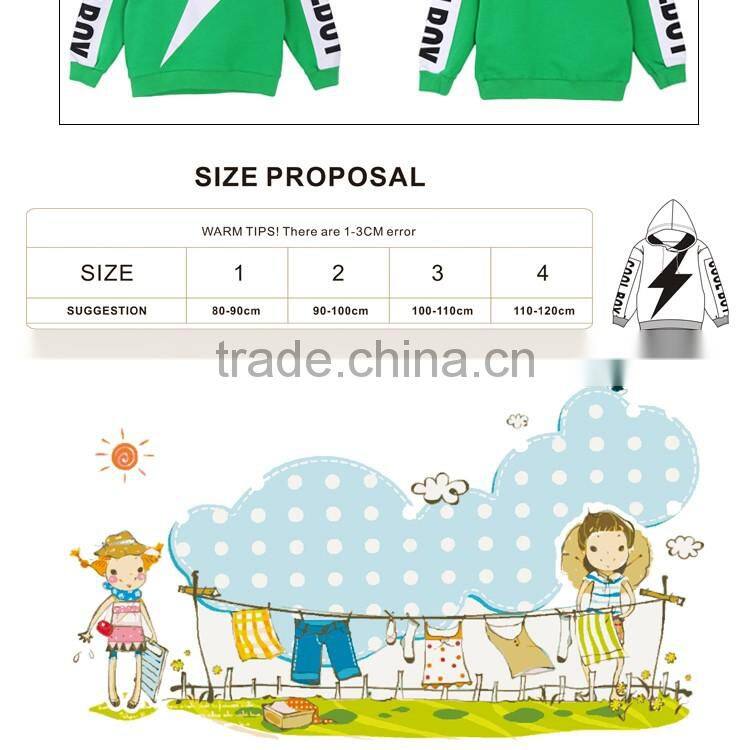 New design boys fleece hoody with hood lightning printing cool boy hoodies custom wholesale