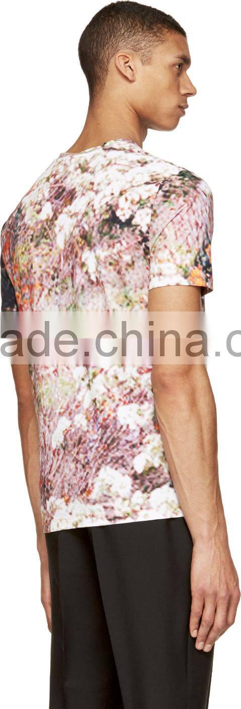 cotton floral pull printing t- shirt
