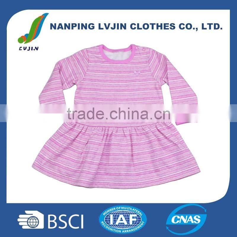 New Style Costumes For Kids Baby Girls Cotton Yarn Dye Fleece Dress