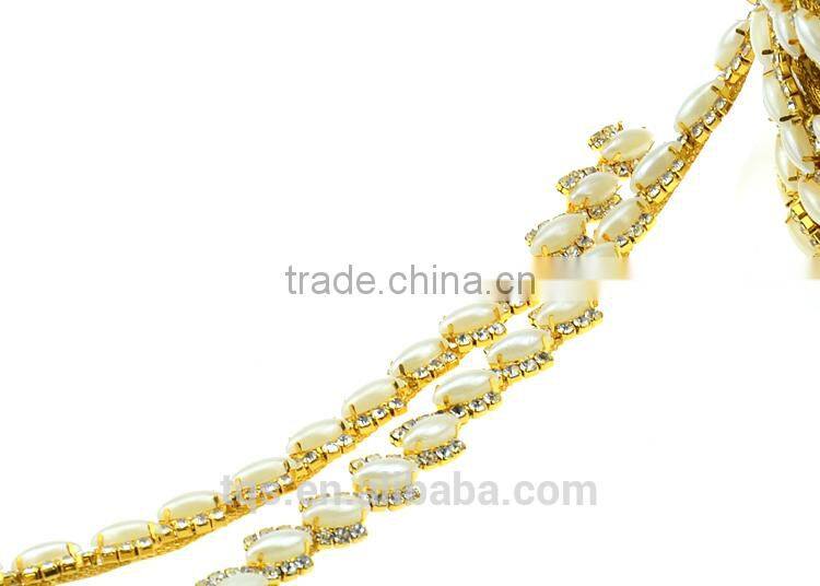 New Design Rhinestone Cup Chain Trimming for Garment Decoration