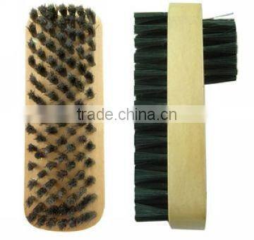 Double faced plastic head shoe brush for gentlemen