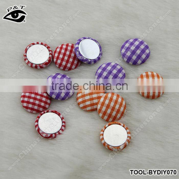 15MM Grid Pattern Button Flat back covered Checks Button Mixed colors For DIY Craft Notebook Jewelry