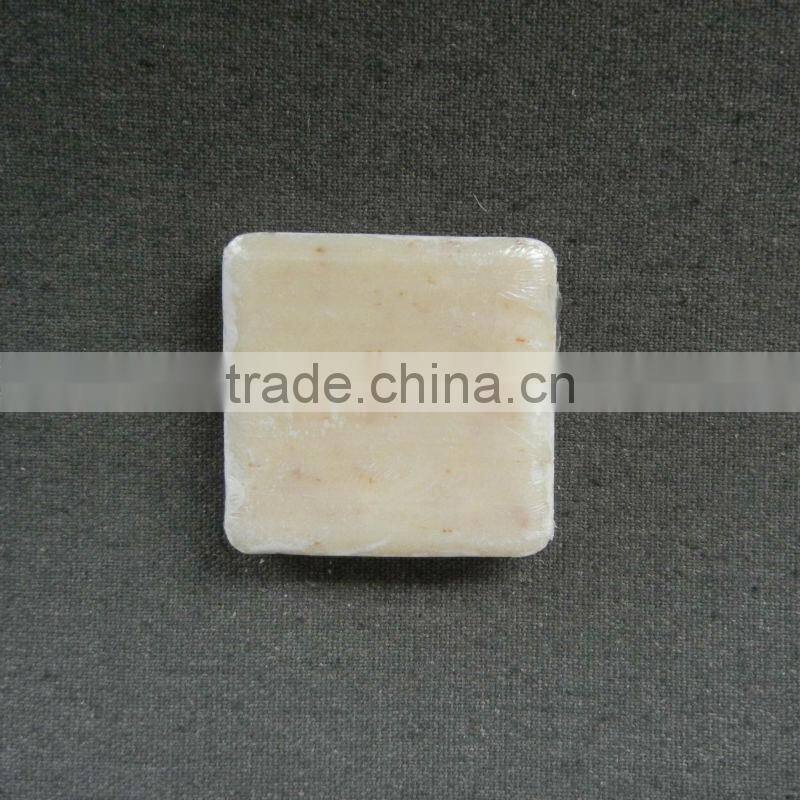 plastic bag wrapped soap