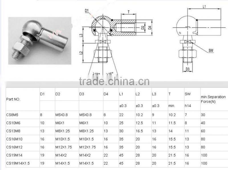 CS series Ball Joint Bearing CS13M8 CS13(M8*1.25)